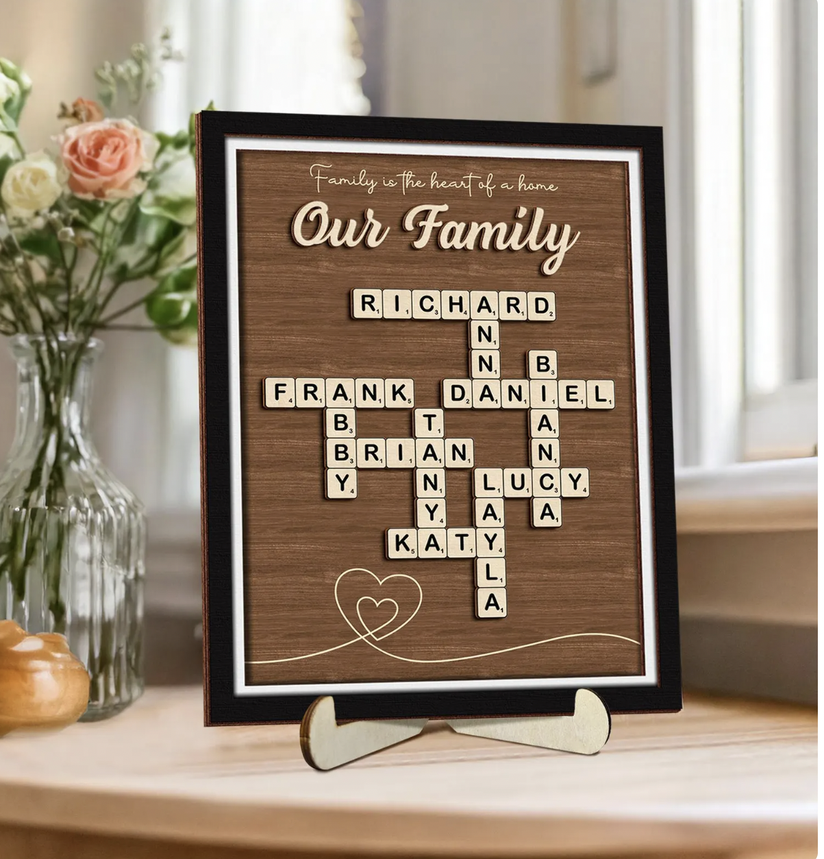 Wooden Scrabble Family Name
