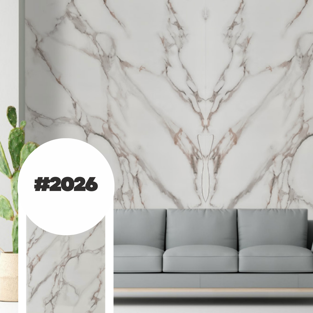 Marble Panel - White And Brown Stripes