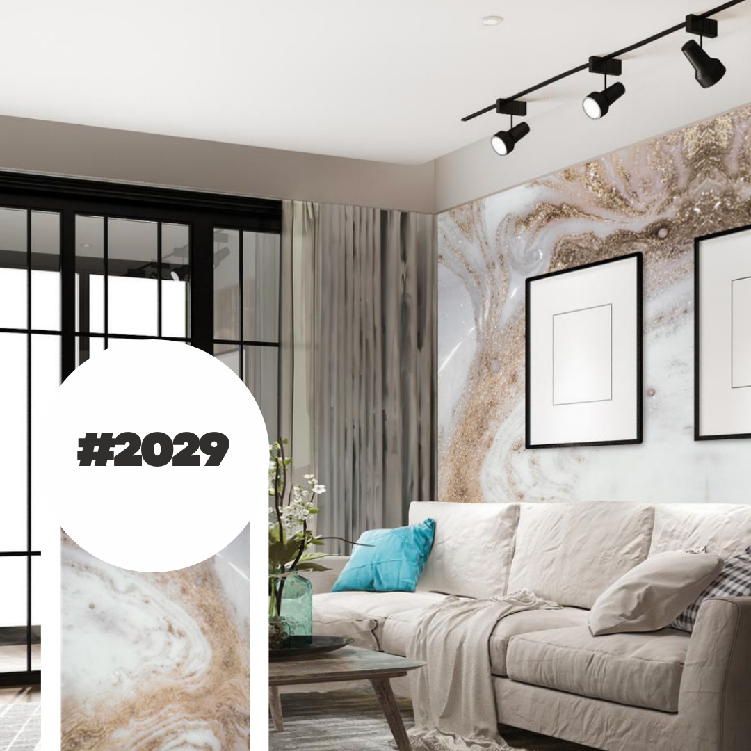 Marble Panel - White And Golden Brown constellation