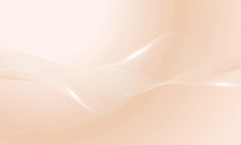 Abstract beige background with white dotted wave pattern