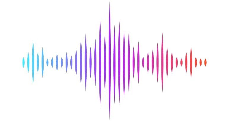 Colorful soundwave illustration on a white background