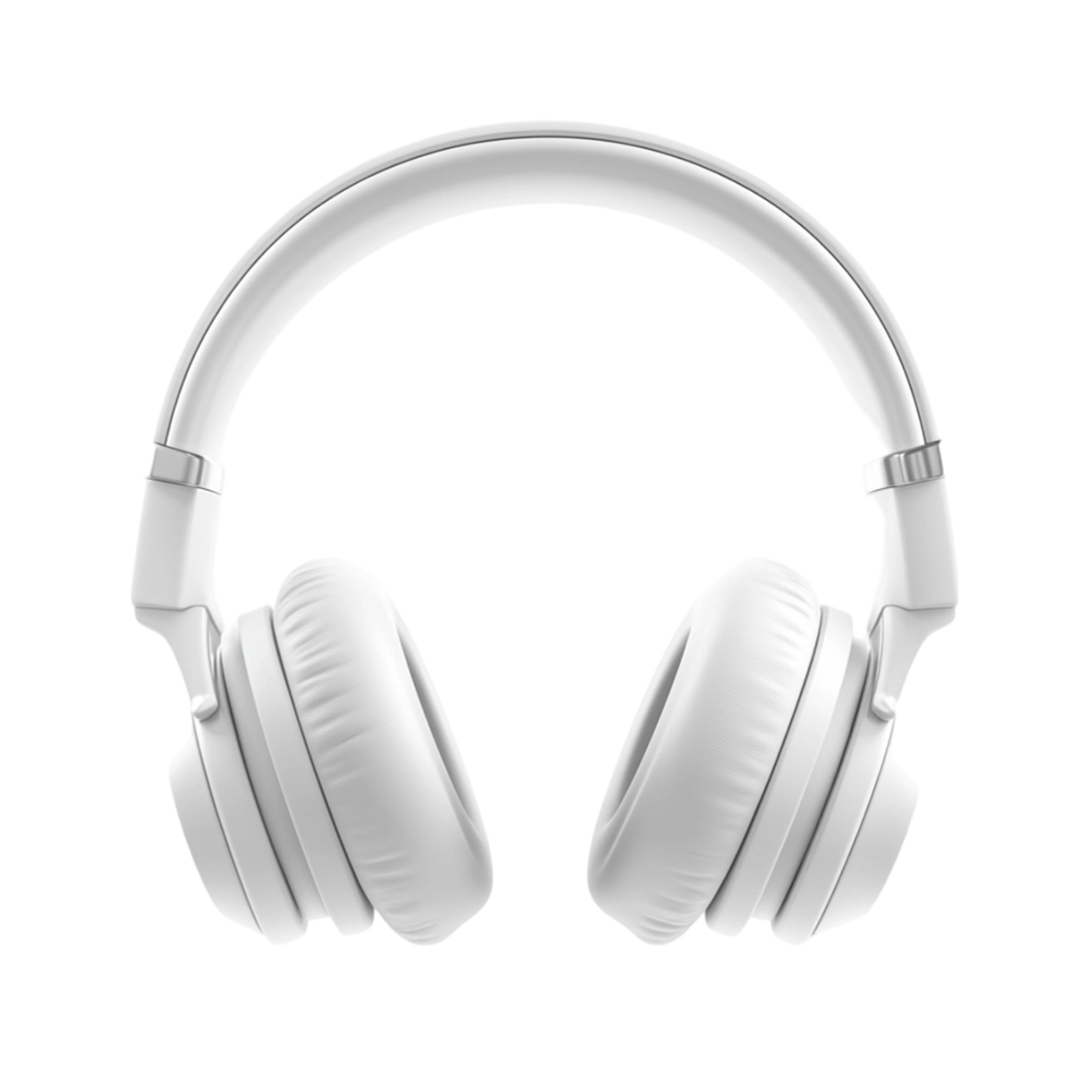 White headphones on a black background