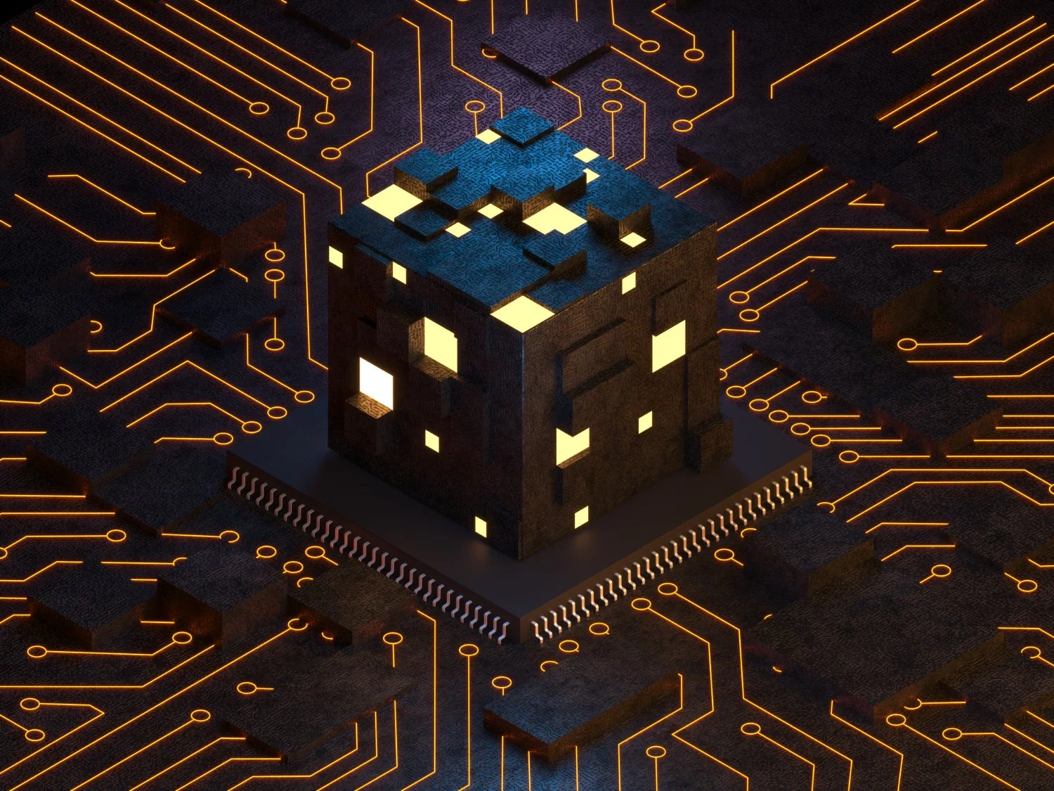 AI block on circuit board