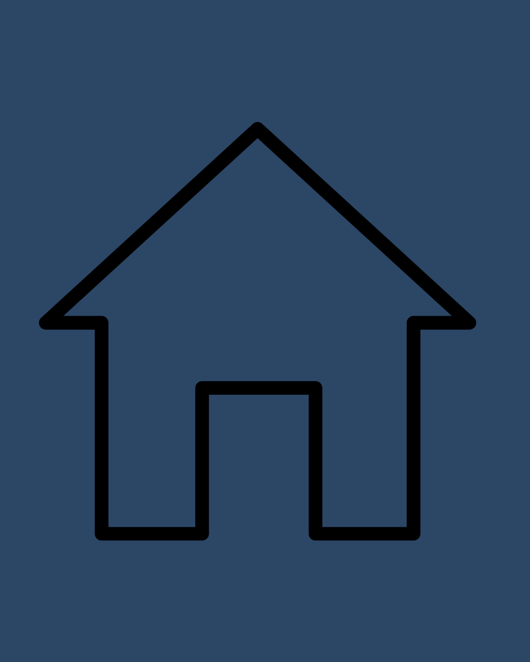 Icon of a house with an upward arrow on a dark blue background.