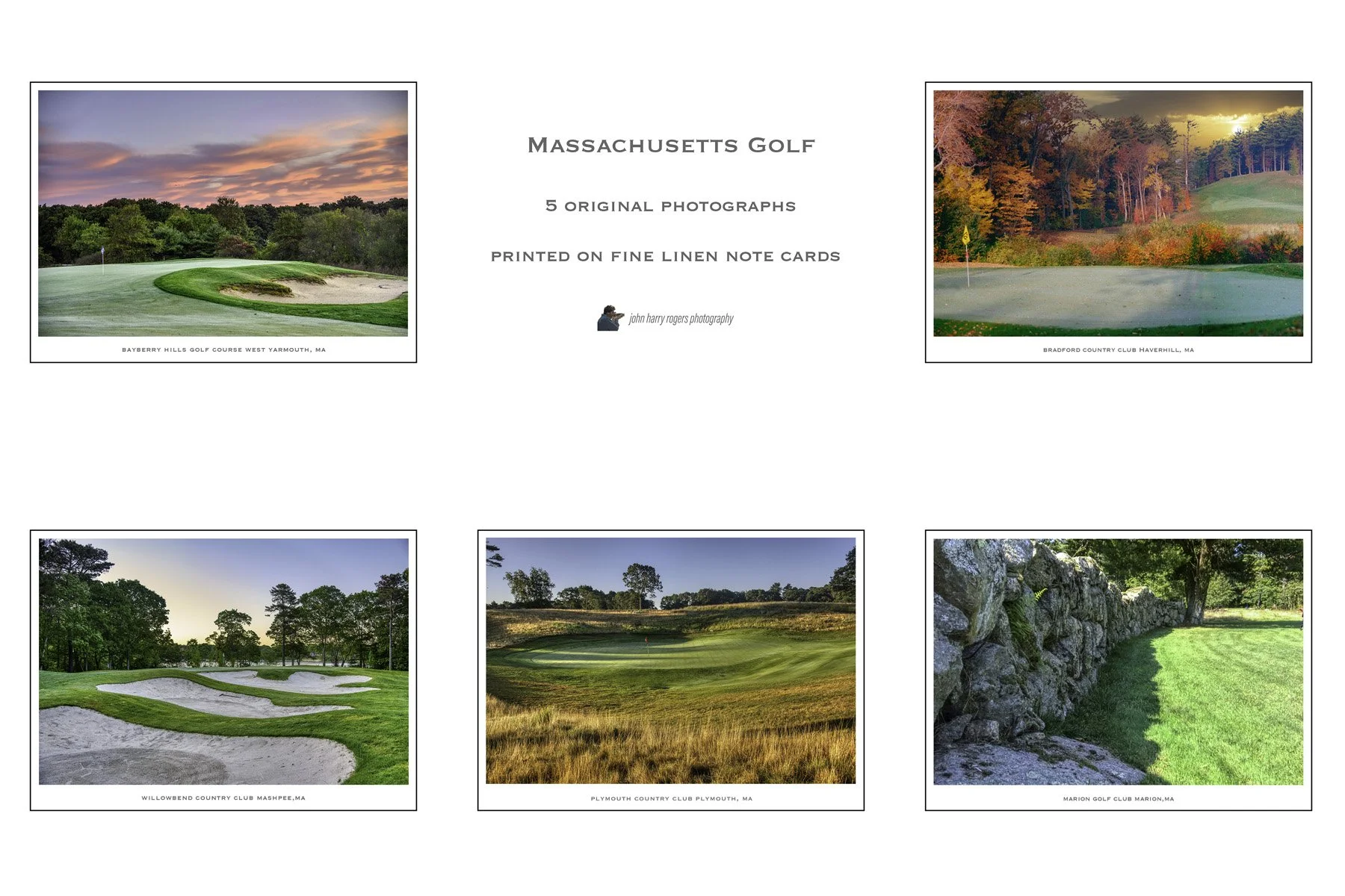 Massachusetts Golf Courses Note Cards 02