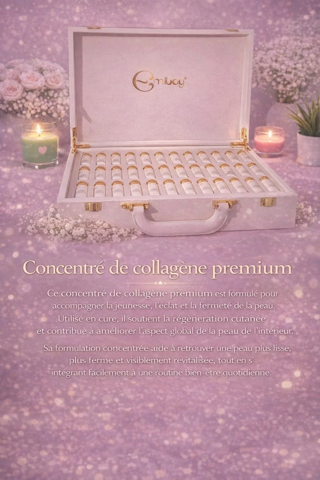 Poudre de collagène anti-age. 60 Bouteilles dans une boite