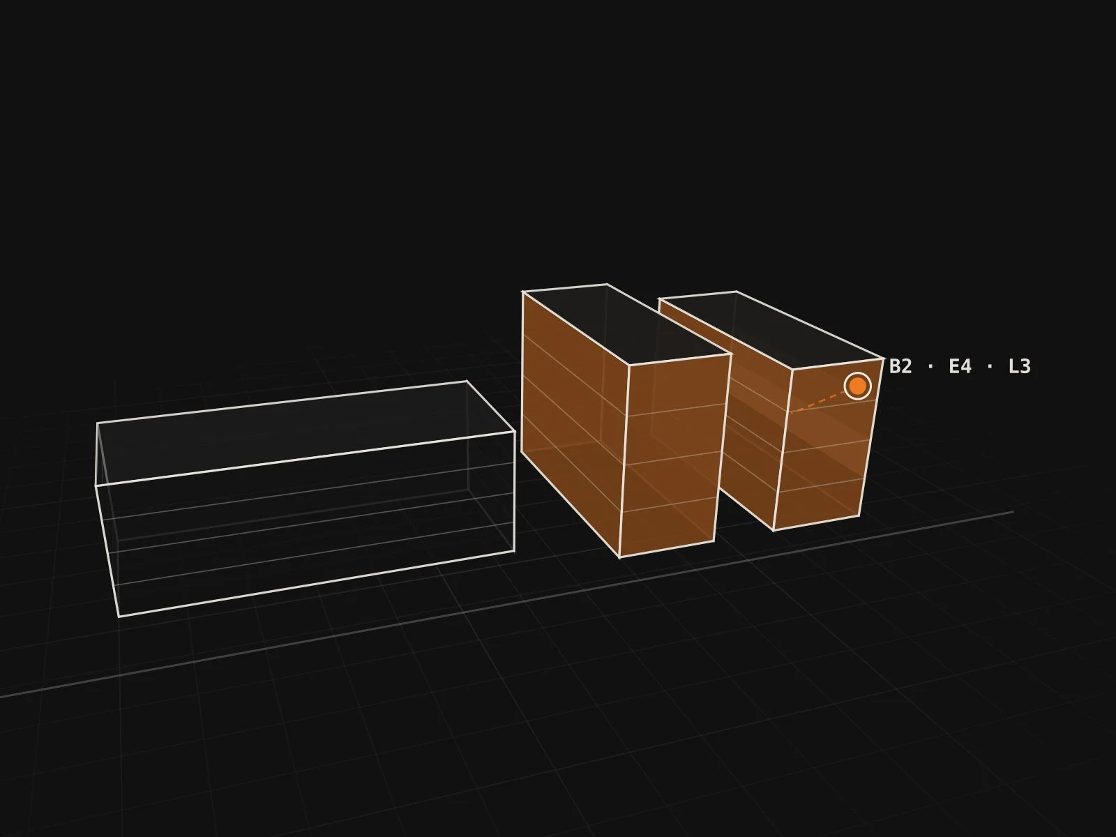 How each facade was covered: one level at a time, in key plan order (diagram)