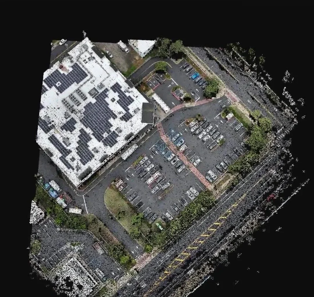 Point cloud of a commercial parking lot in Ocean City, NJ, built from one drone flight