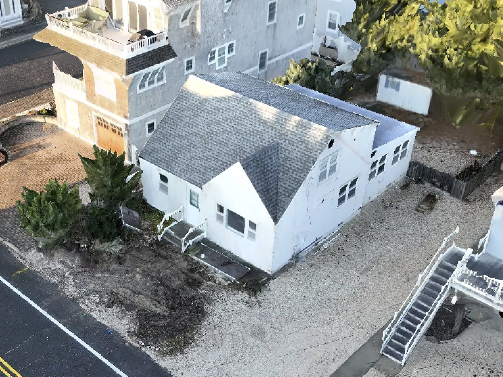 Before: the old house and lot in 3D, from the first flight