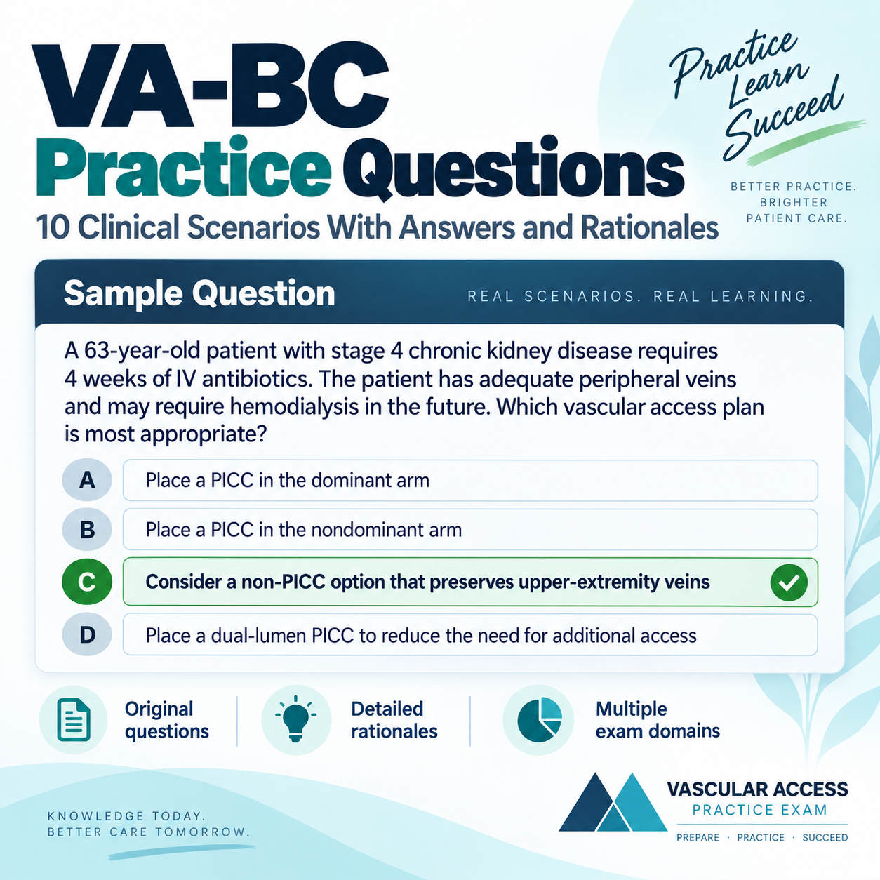 VA-BC Practice Questions: 10 Clinical Scenarios With Answers and Rationales