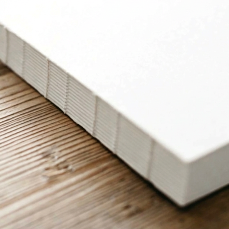 Close-up van een boekbinding met open rug