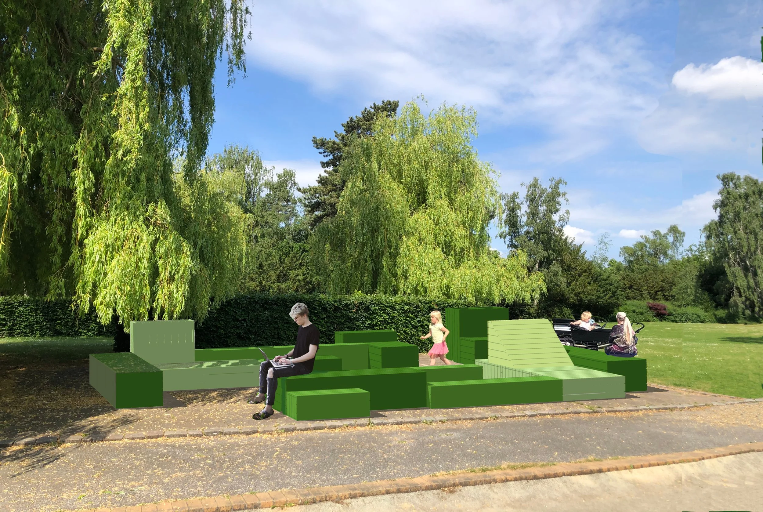 Englandsparken midlertidige møbler