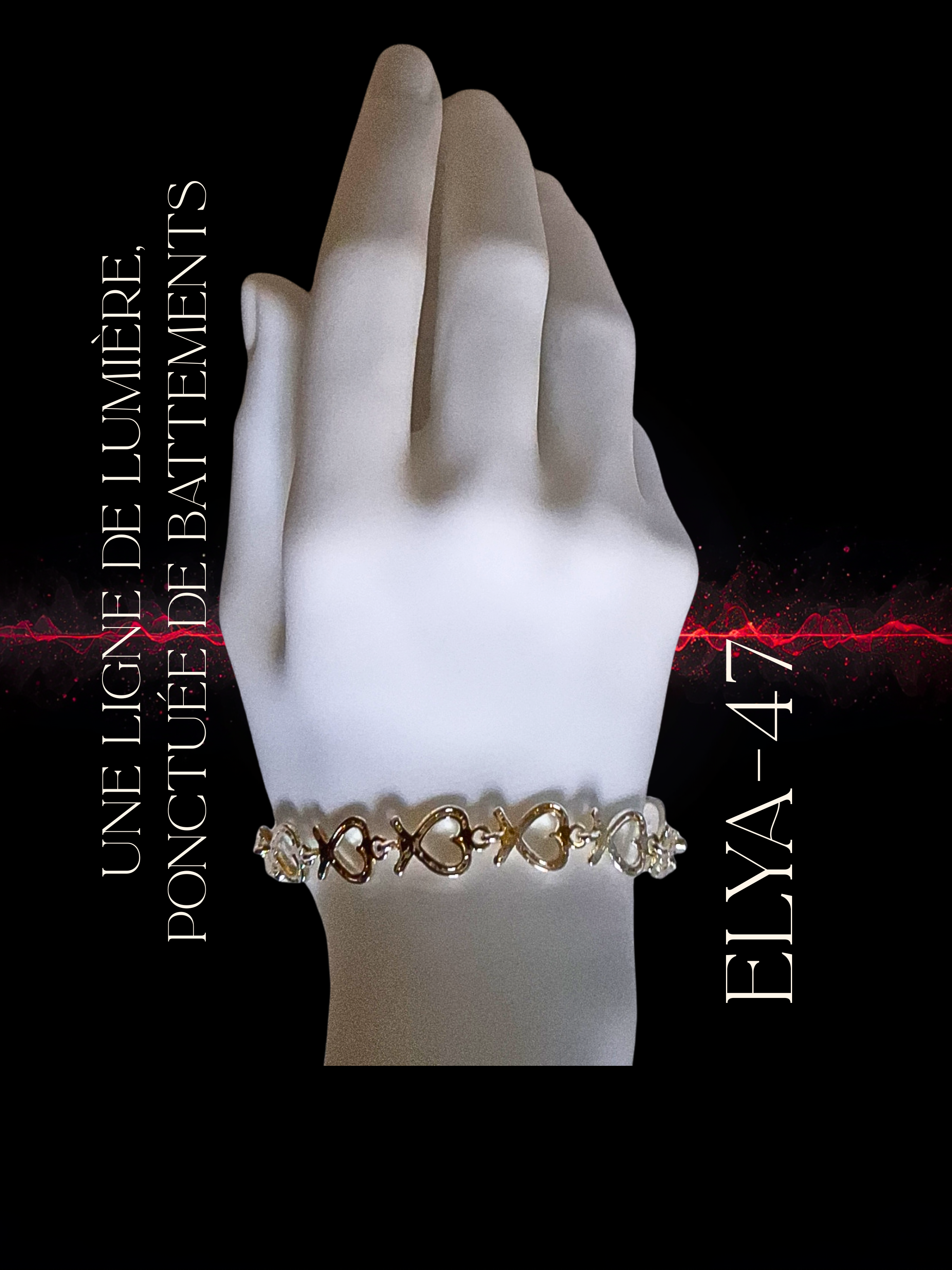 47 Elya — Bracelet en argent -Murmure de cœurs en argent
