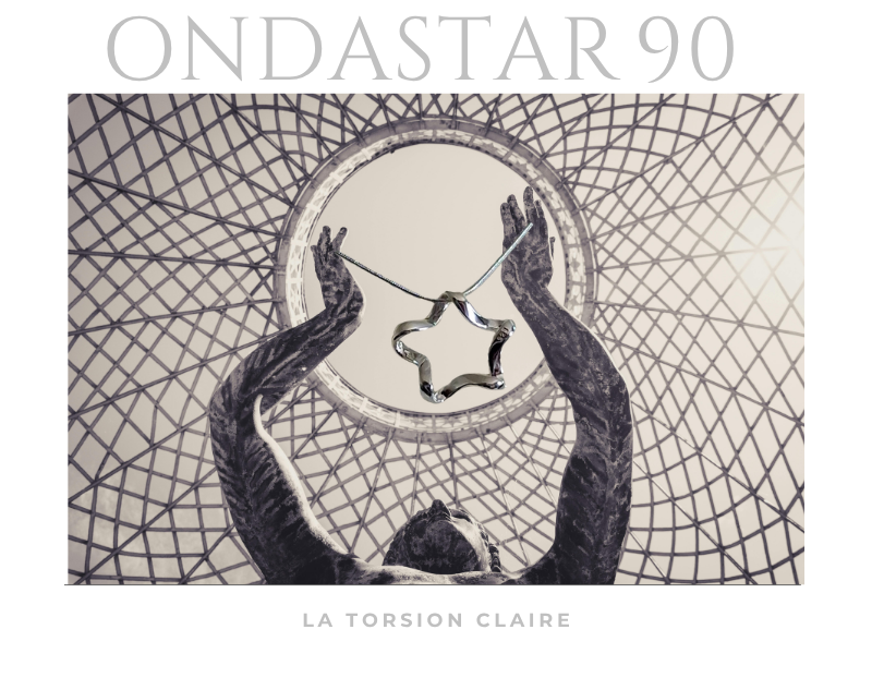 90 Ondastar  — La Torsion Claire: Collier en argent avec étoile torsadée. Une pièce organique et lumineuse, inspirée du mouvement et des formes libres.