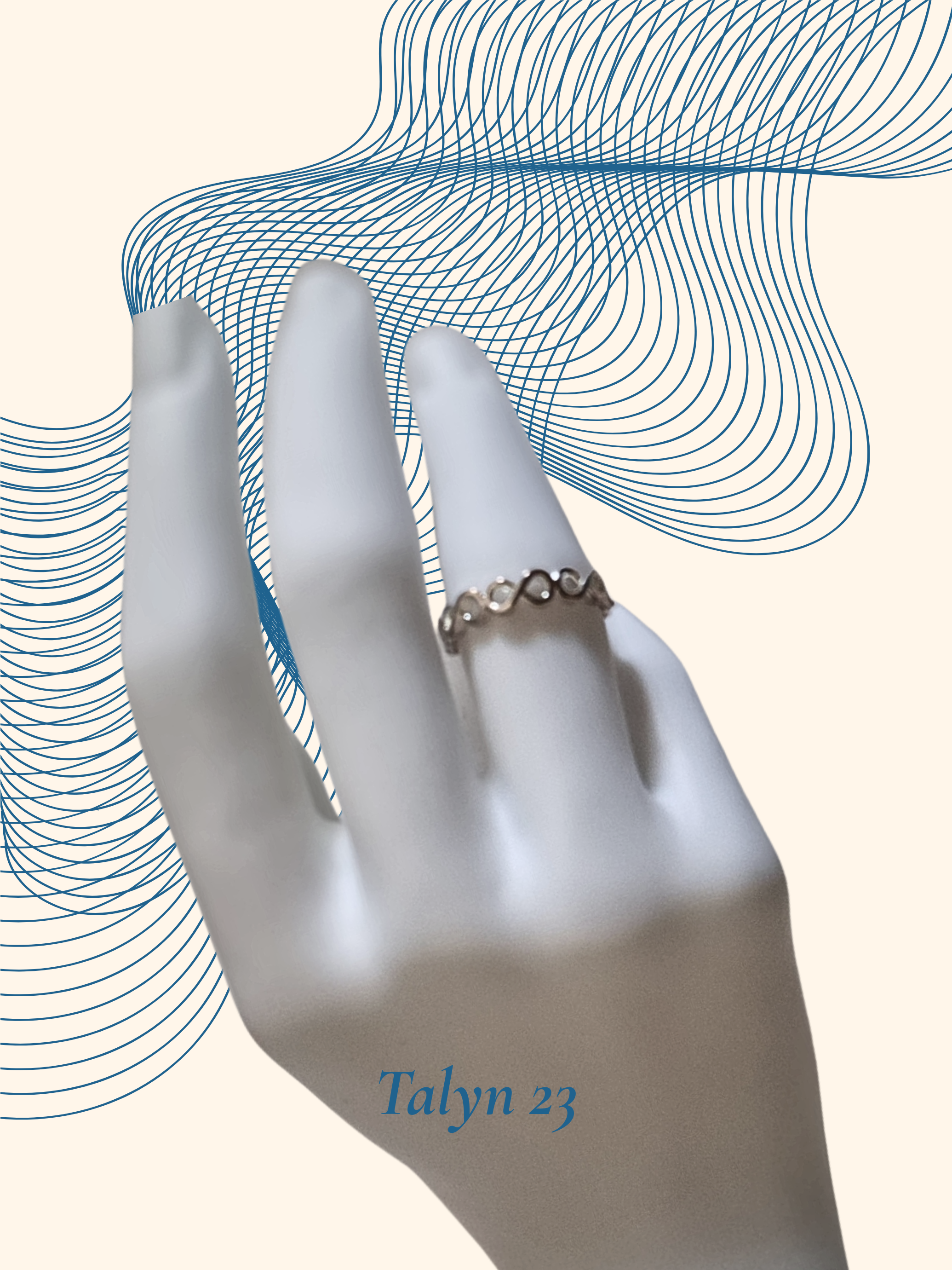 23 Talyn- Bague/Anneau T.8 en argent. Infini répété, lumière continue. Talyn, la force tranquille de l’infini.