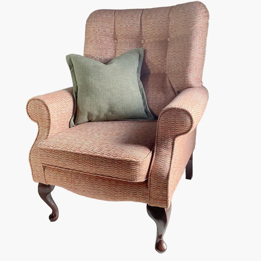 Traditional armchair finished in Linwood fabric