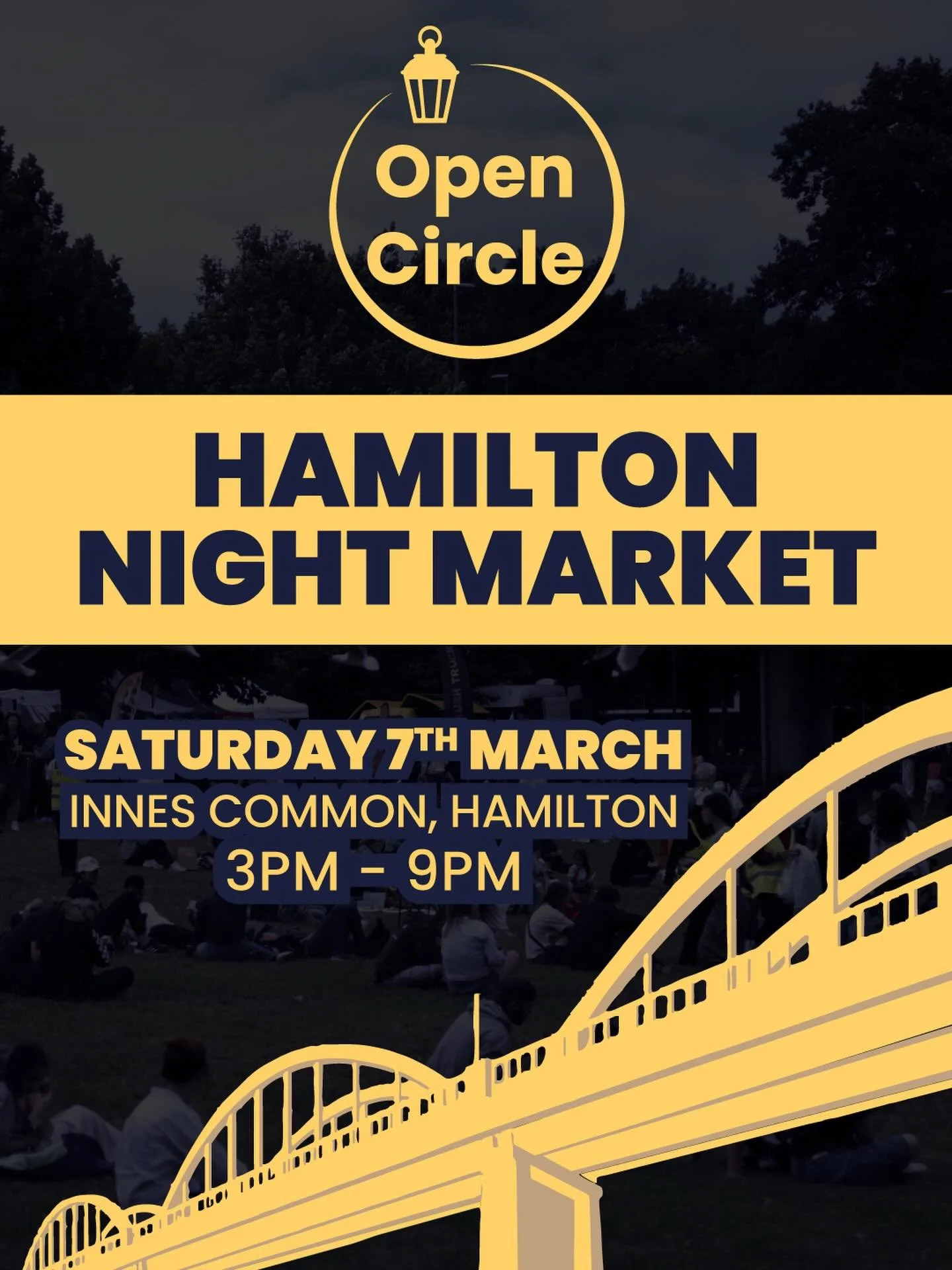 OPEN CIRCLE HITS THE ROAD!!!

After a bunch of successful Auckland markets, we&rsquo;re heading down south and giving the Waikato community what it deserves - a proper, exciting night market experience 

30+ STALLS
FOOD, DRINK, CRAFTS
LIVE MUSIC
GOOD
