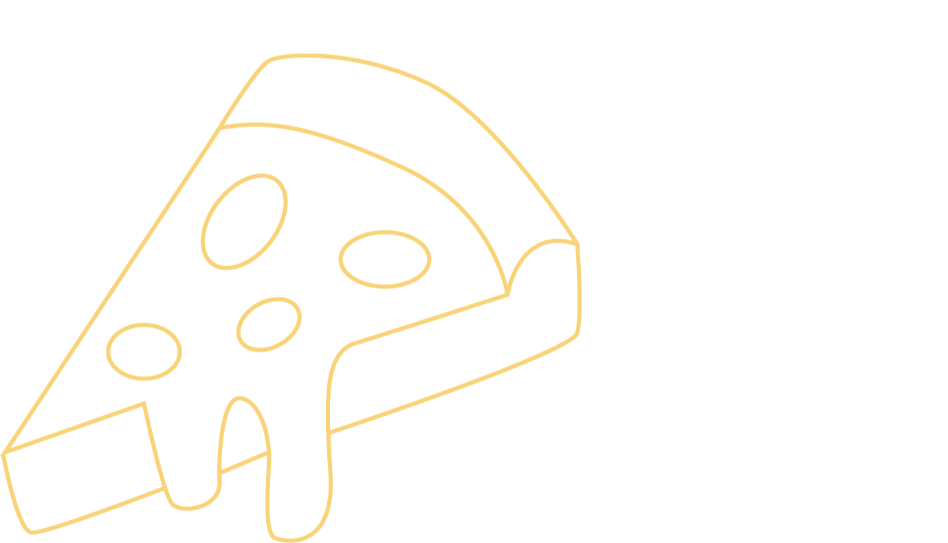 Open Circle Markets pizza with cheese illustration.