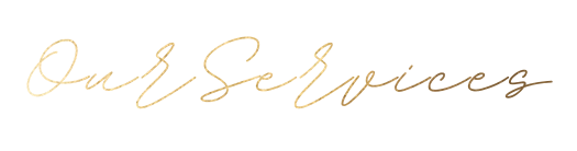 Handwritten text saying "Our Services" in cursive on a black background.