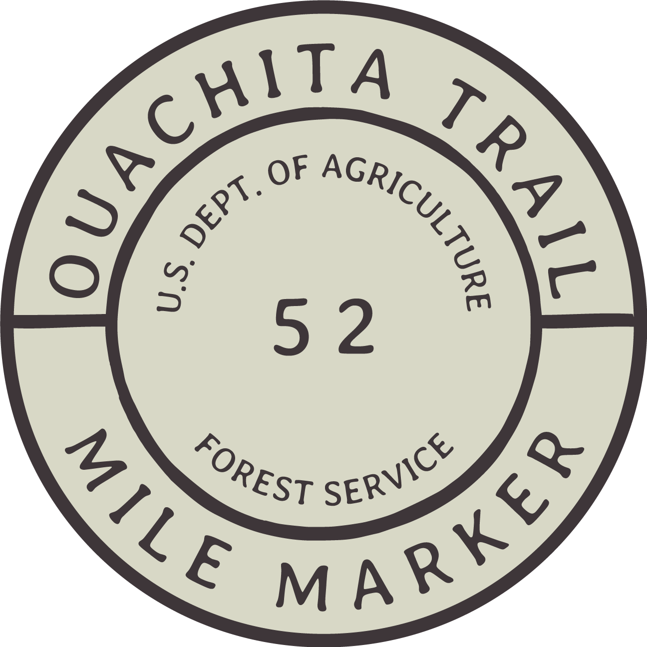 Ouachita Trail Mile Marker Sticker