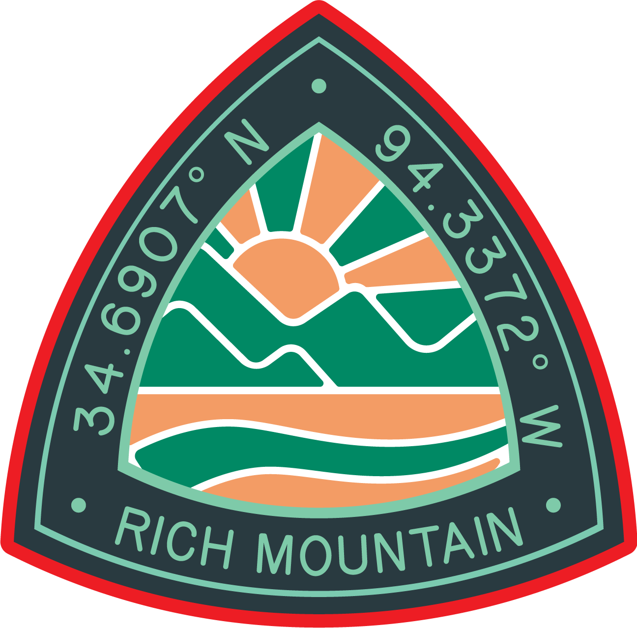 Rich Mountain Coordinates Sticker