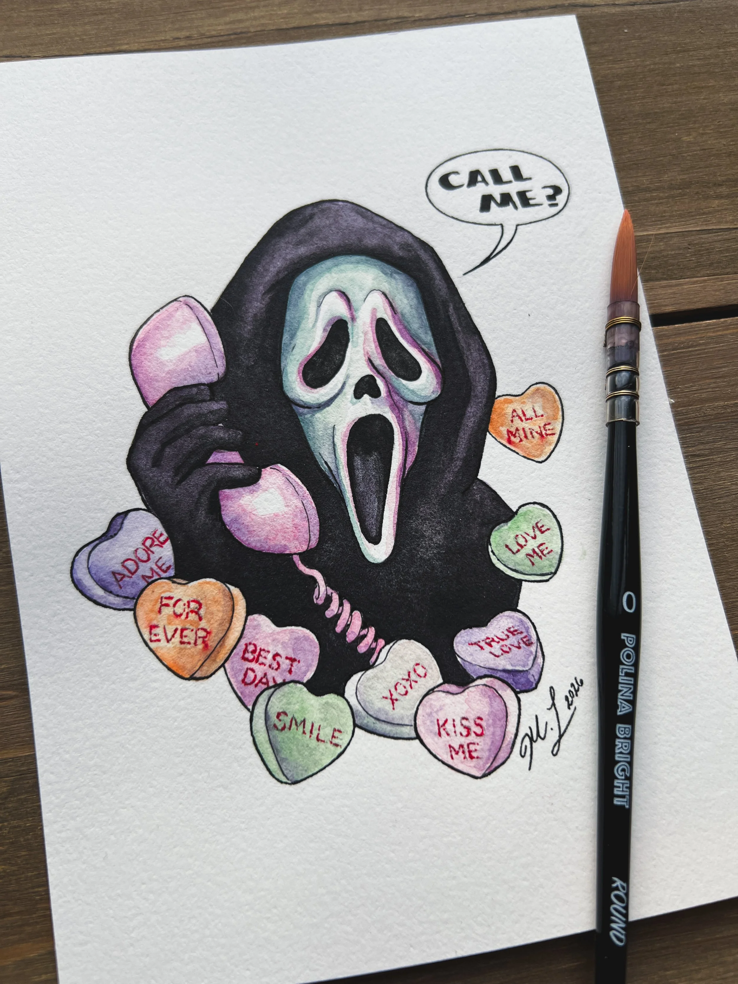 Call Me? Watercolor Painting