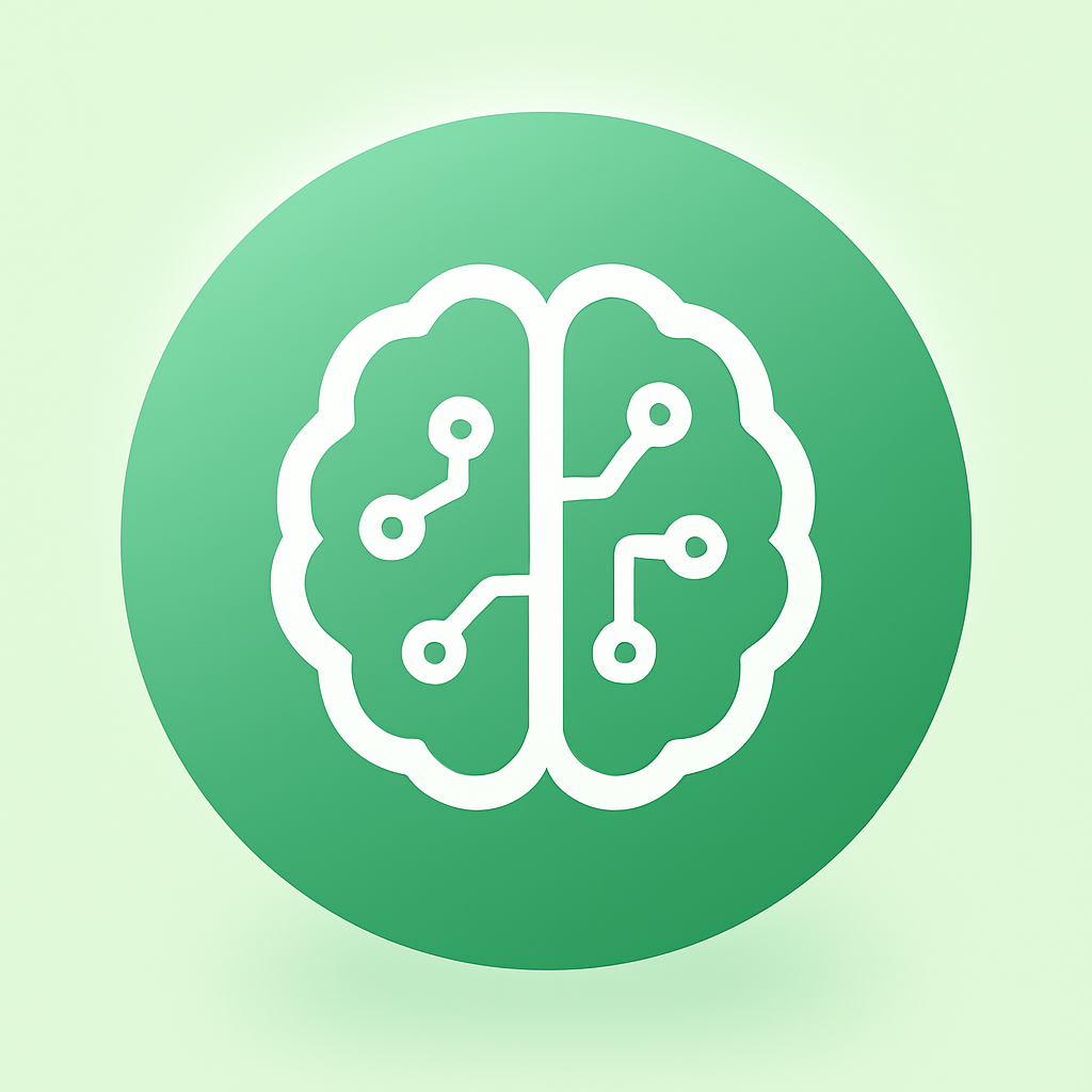 Illustration of a brain with circuit lines inside, symbolizing artificial intelligence or machine learning.
