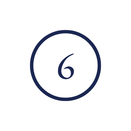 Number 6 inside a circle, likely a countdown or numbered label.
