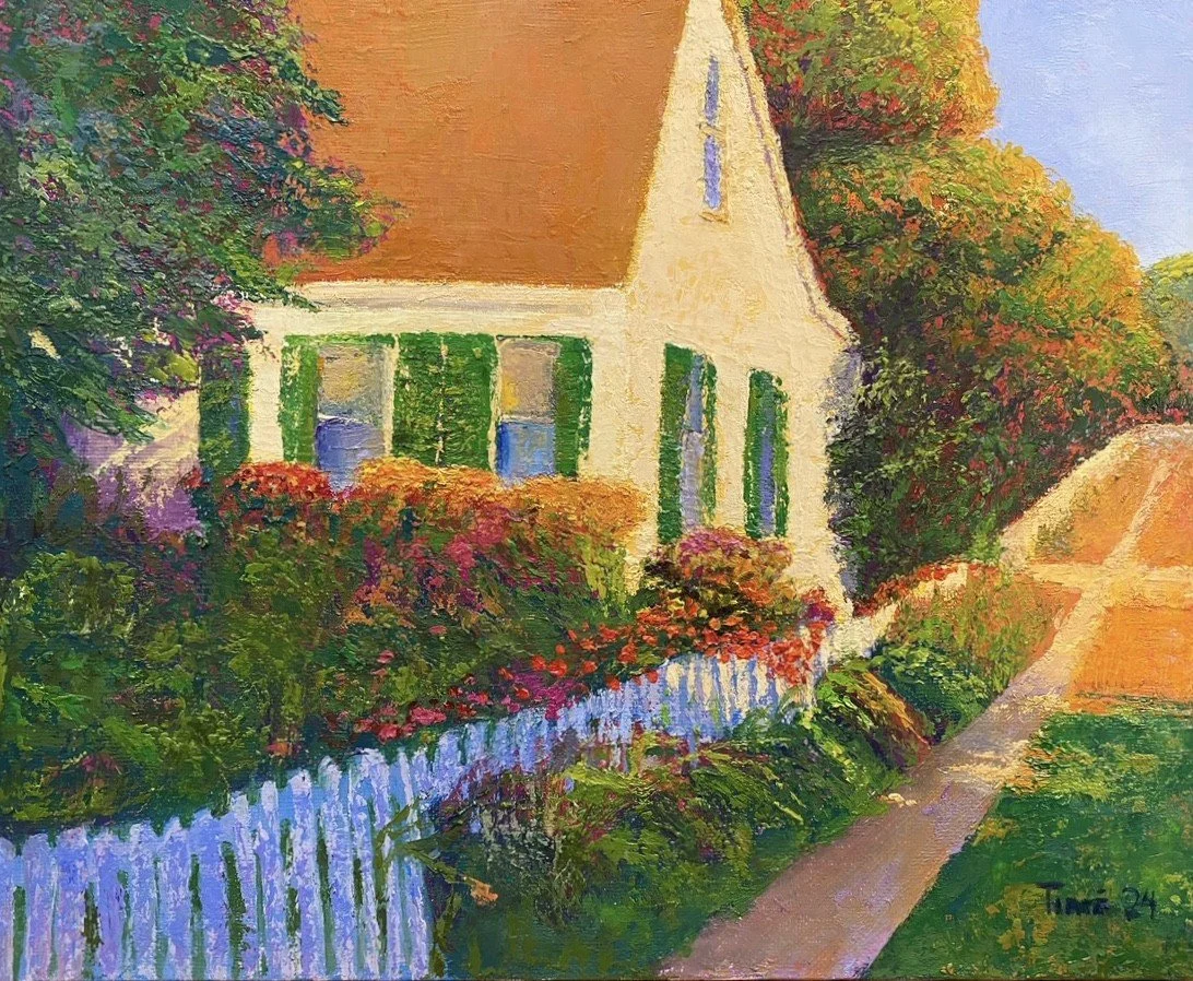 House in Provincetown, Massachusetts - oil on board