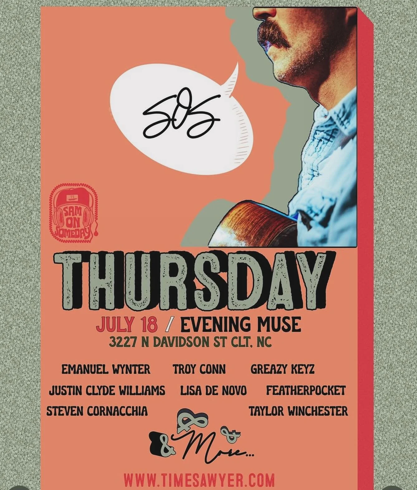 Jumping in for a very fun SOS this Thursday at @eveningmuse with a great lineup 🫡

Come on out!

#charlottenc #charlottemusic #drummer #drummers #nodaclt