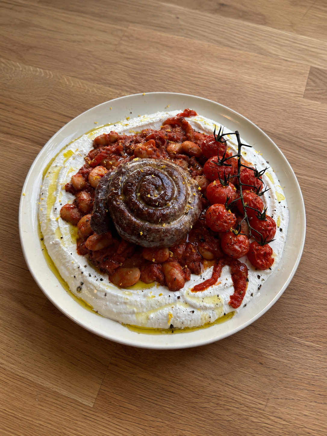 Merguez, Smoky Beans &amp; Whipped Feta