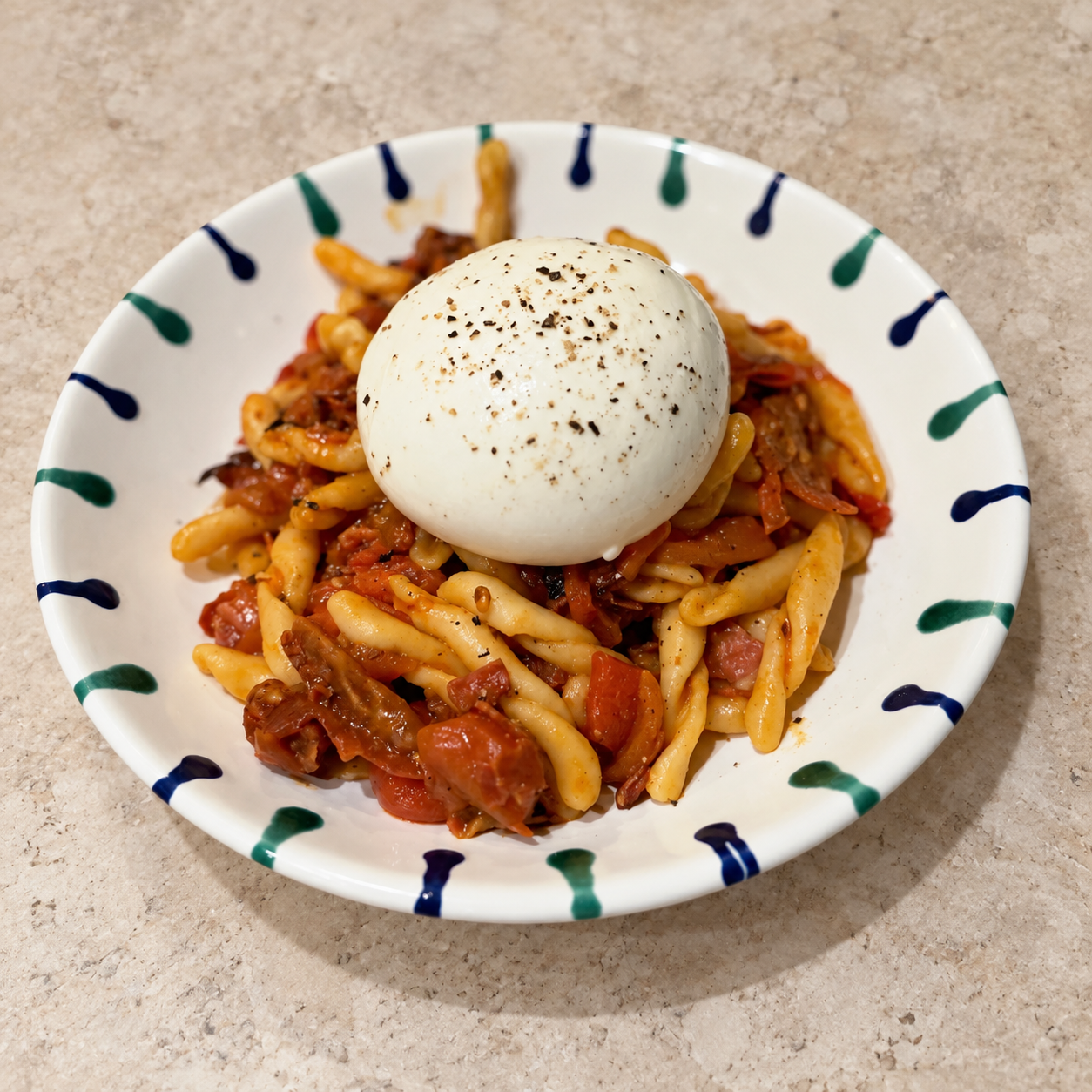 Chorizo &amp; Burrata Pasta