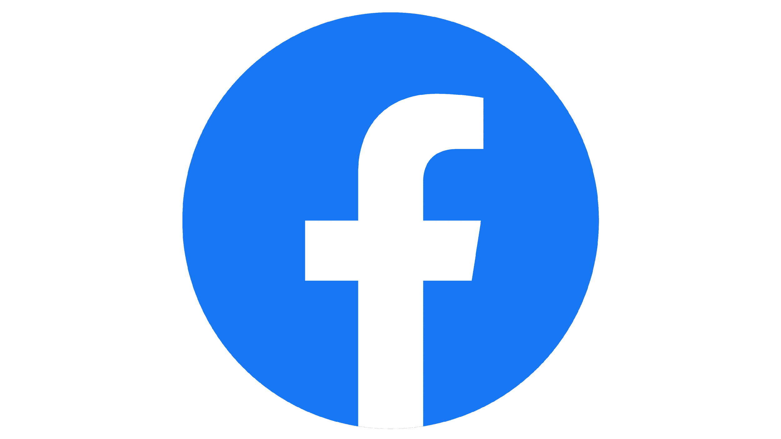 Facebook logo with a white lowercase 'f' on a blue circular background.