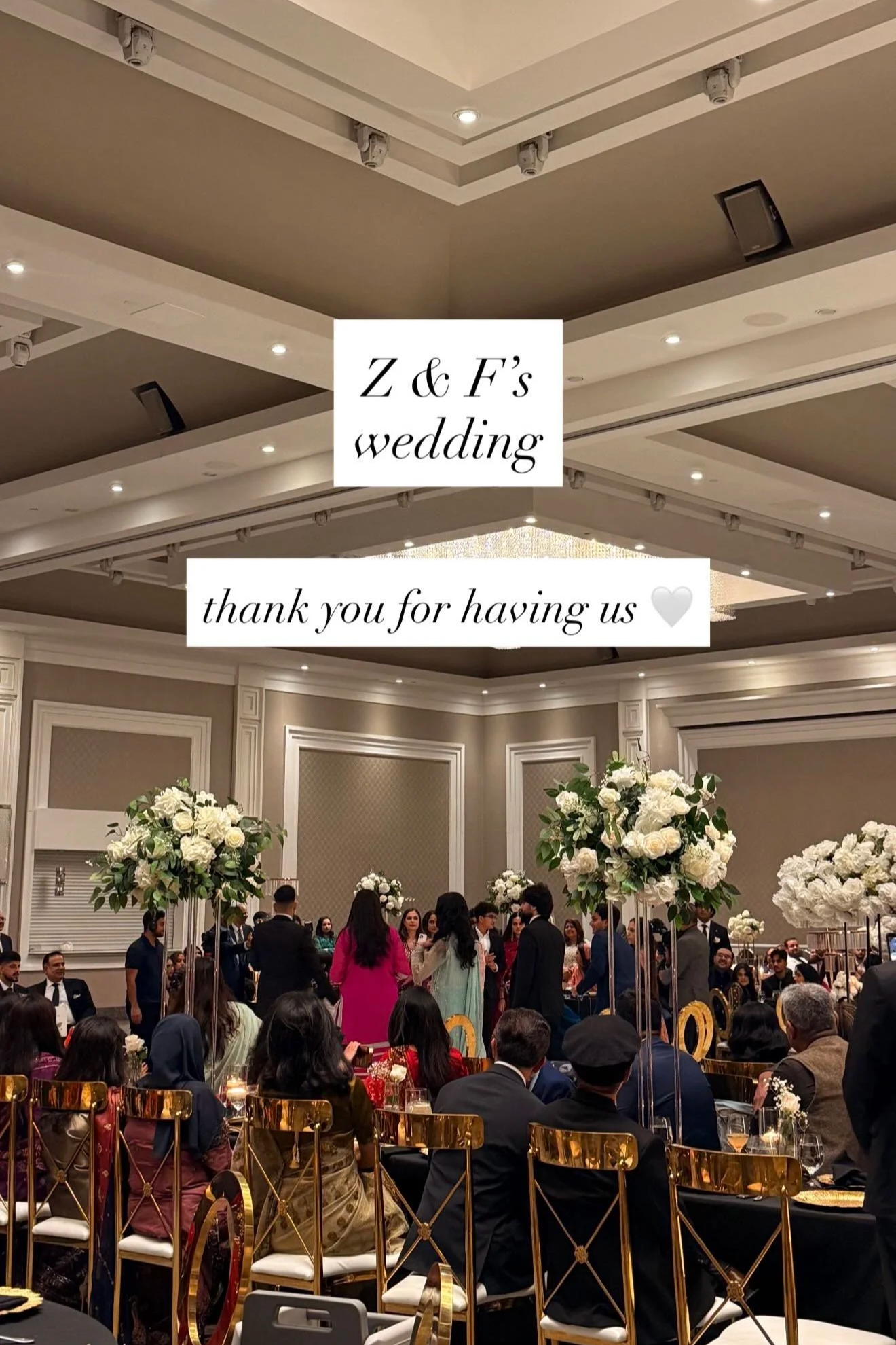 Indoor wedding reception in Ottawa at the Infinity convention, who got premium turnkey mobile espresso and matcha service, with custom cups and signature drink menu.