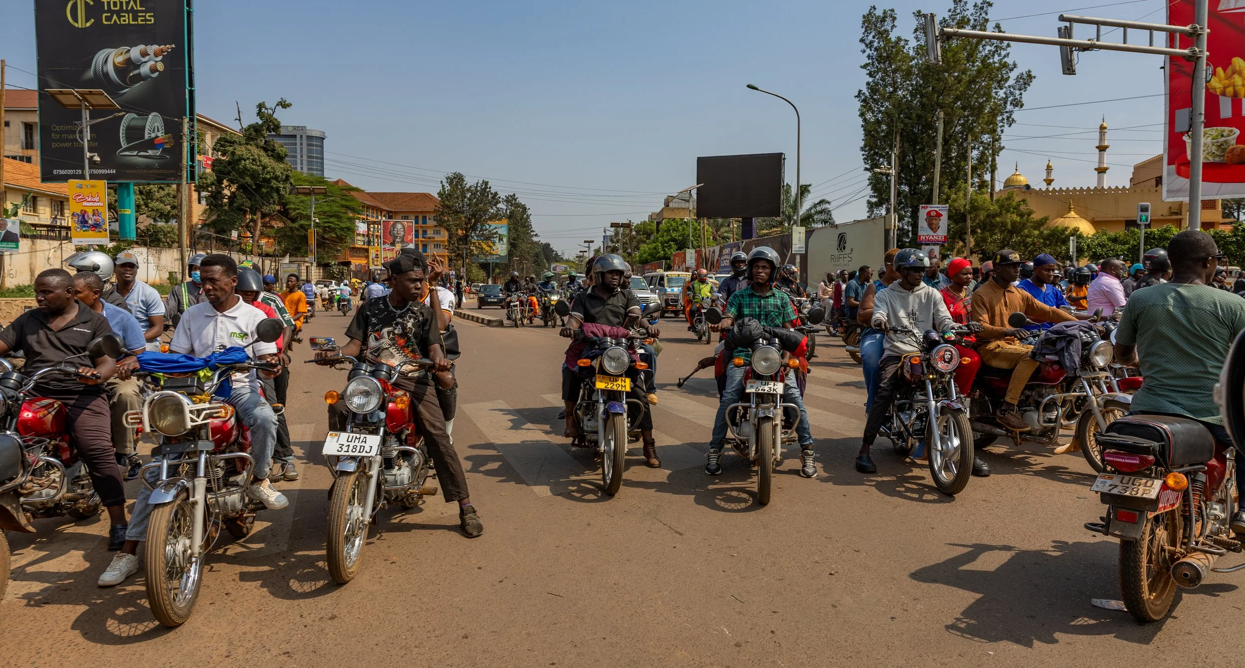 Thundering horde of motorbikes