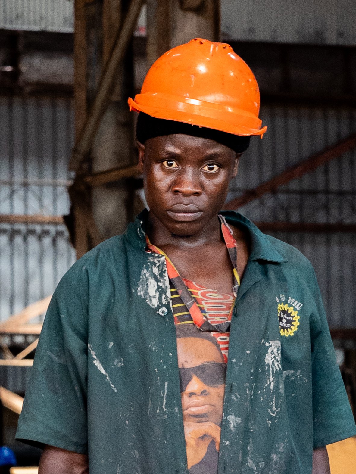 Reggae spirit in factory workman