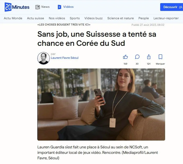 Une expat suisse à Séoul, 20minutes.ch