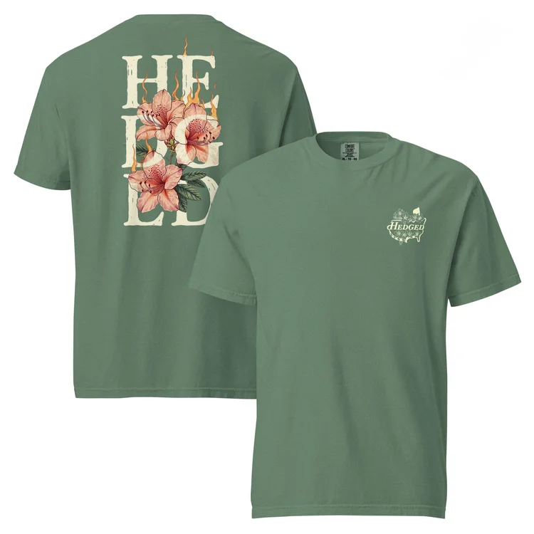 Georgia Peach T-Shirt in green, front and back