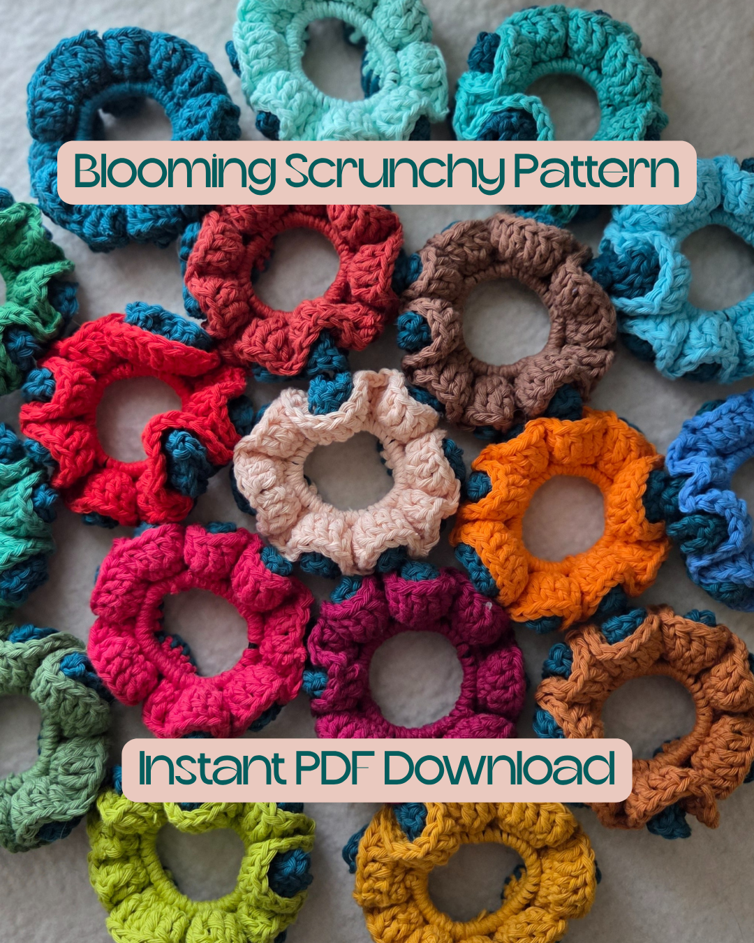 The Blooming Scrunchy – Crochet Pattern (PDF)
