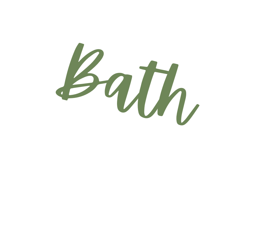 Black background with the word 'bath' written in green cursive font.