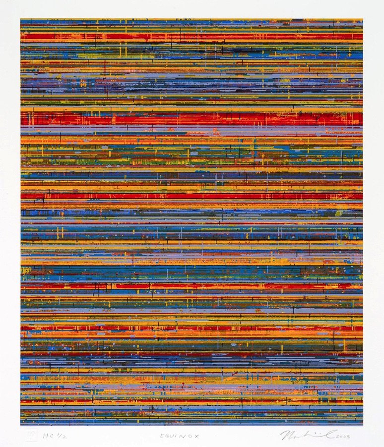  Equinox 
  
Color lithograph and screenprint 
15-1/2 x 13 in. (image) 
19-1/2 x 21-1/2 in. (sheet)
  
Published by Highpoint Editions, Minneapolis, MN
  
For more information contact Highpoint Press.