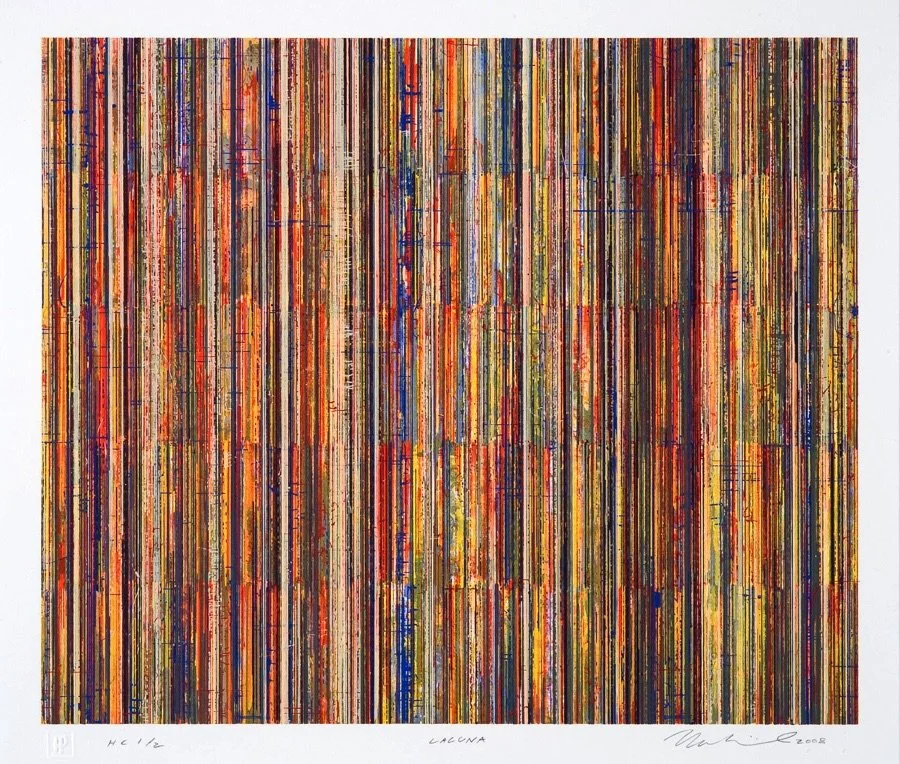  Lacuna 
  
Color lithograph and screenprint 
13 x 15-1/2 in. (image) 
19-1/2 x 21-1/2 in. (sheet)
  
Published by Highpoint Editions, Minneapolis, MN
  
For more information contact Highpoint Press.