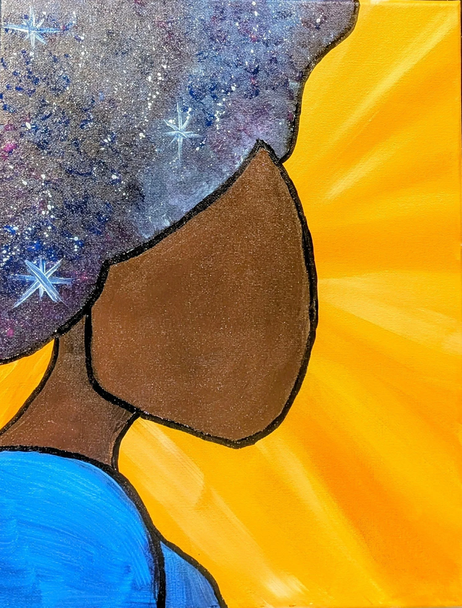 Woman in a Headdress - Acrylic Painting