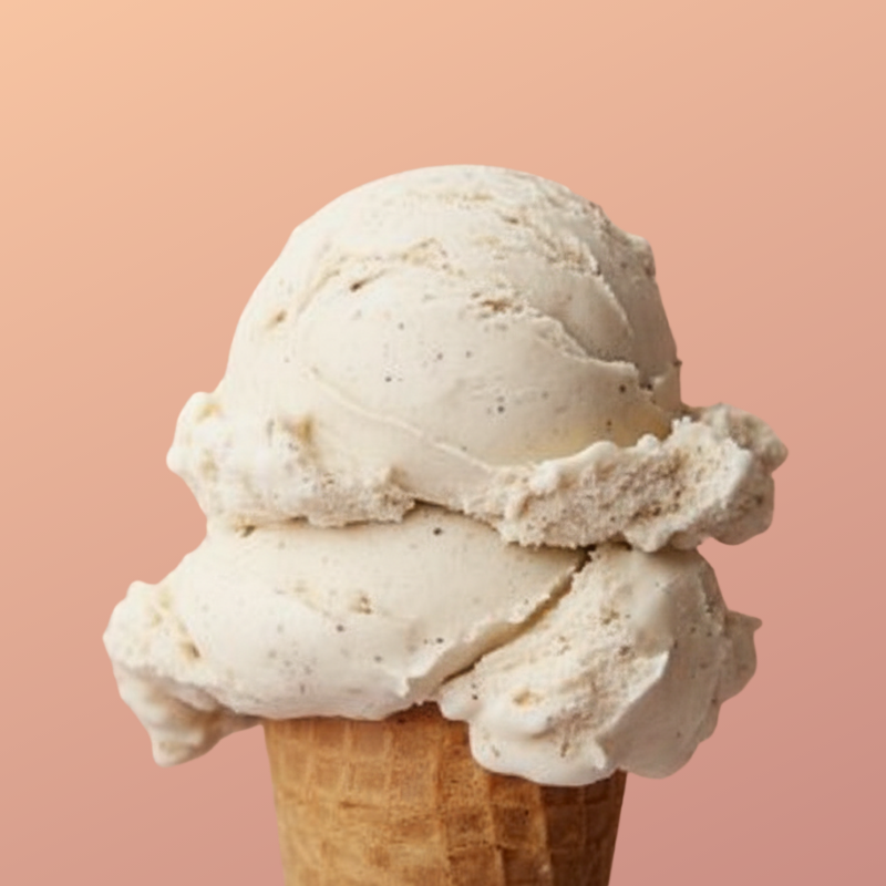 A single scoop of vanilla ice cream in a waffle cone