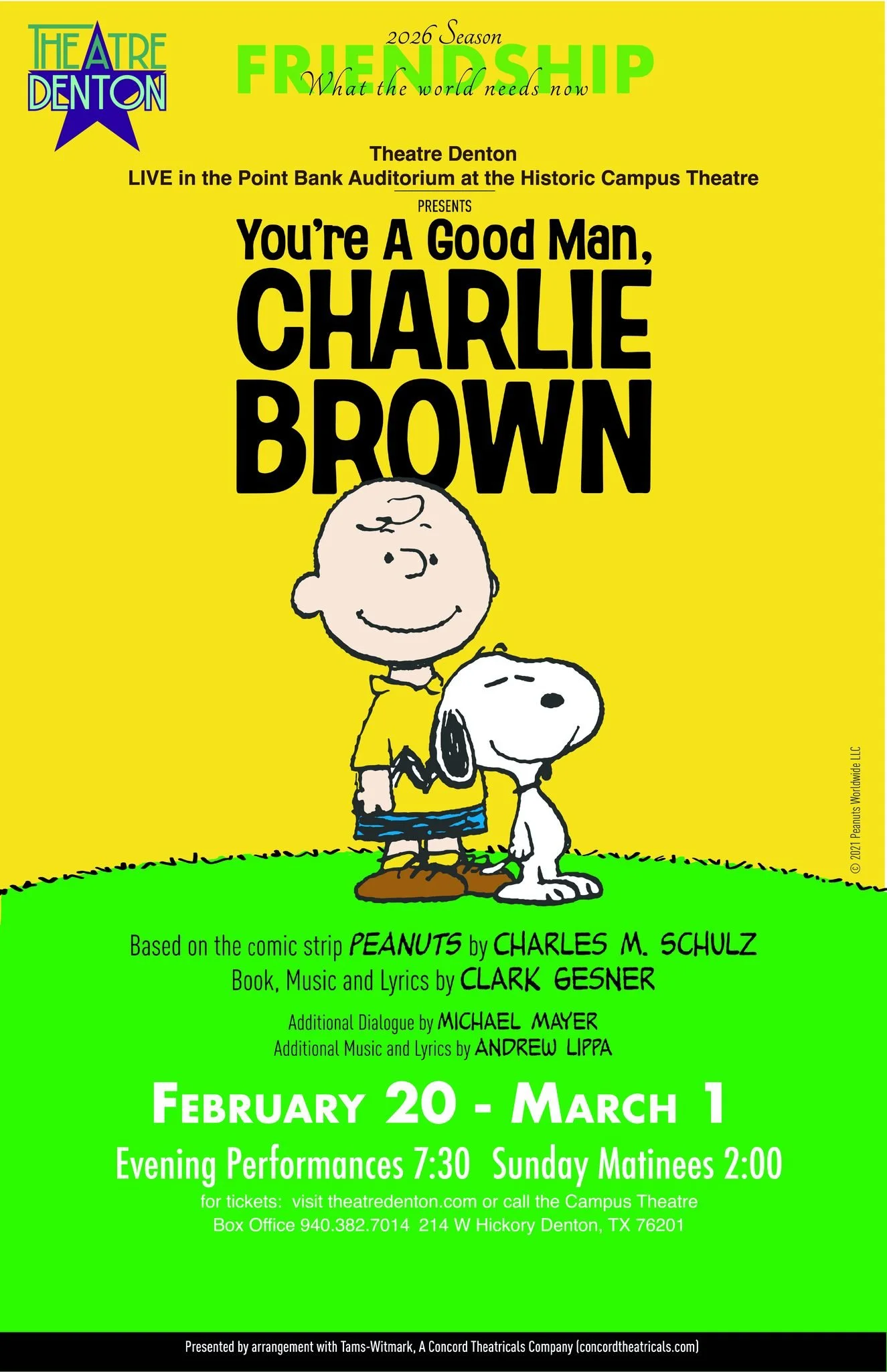 Theatre Denton Presents: You’re A Good Man, Charlie Brown