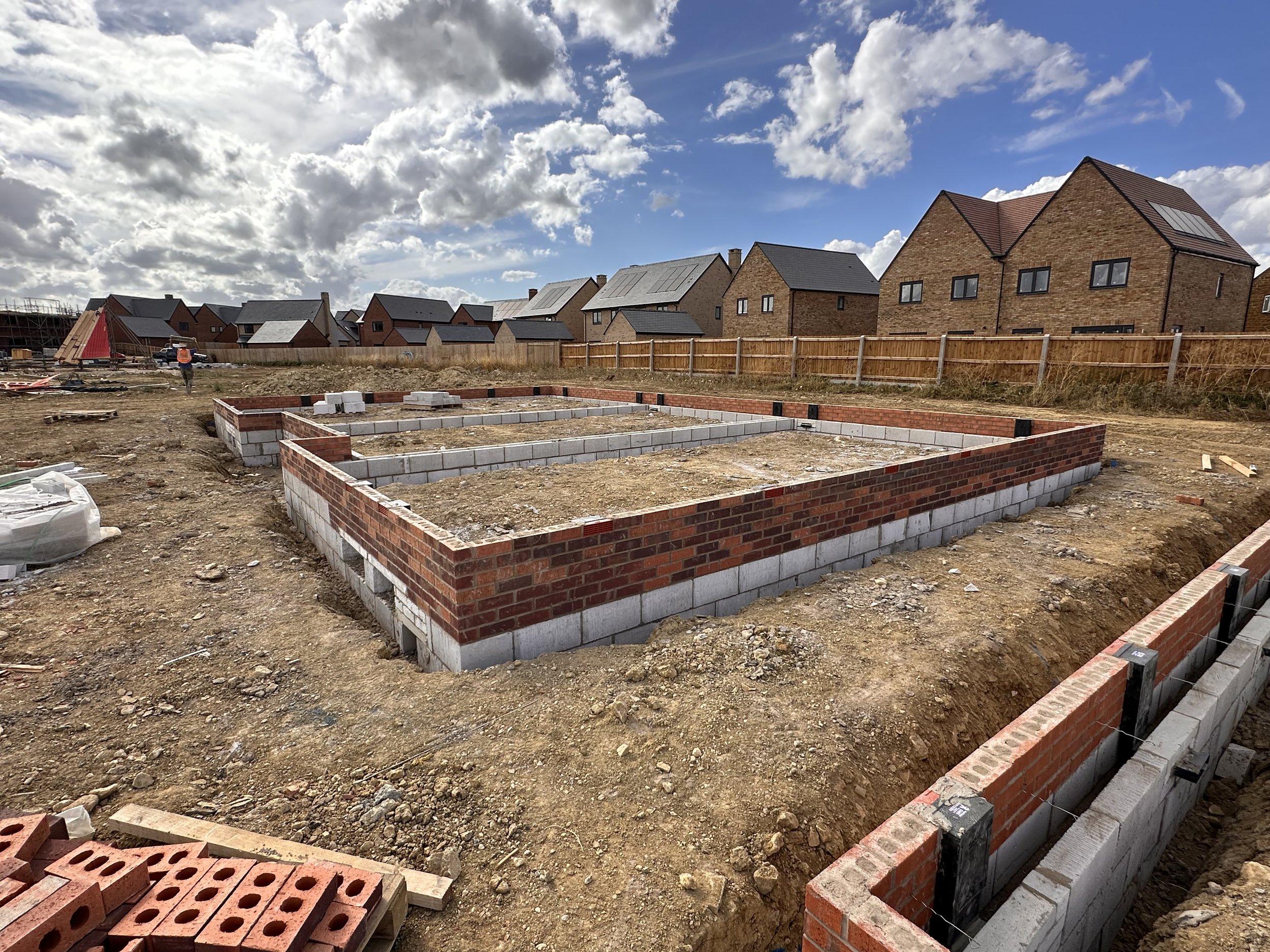 Sub-structure brickwork and blockwork near Peterborough.