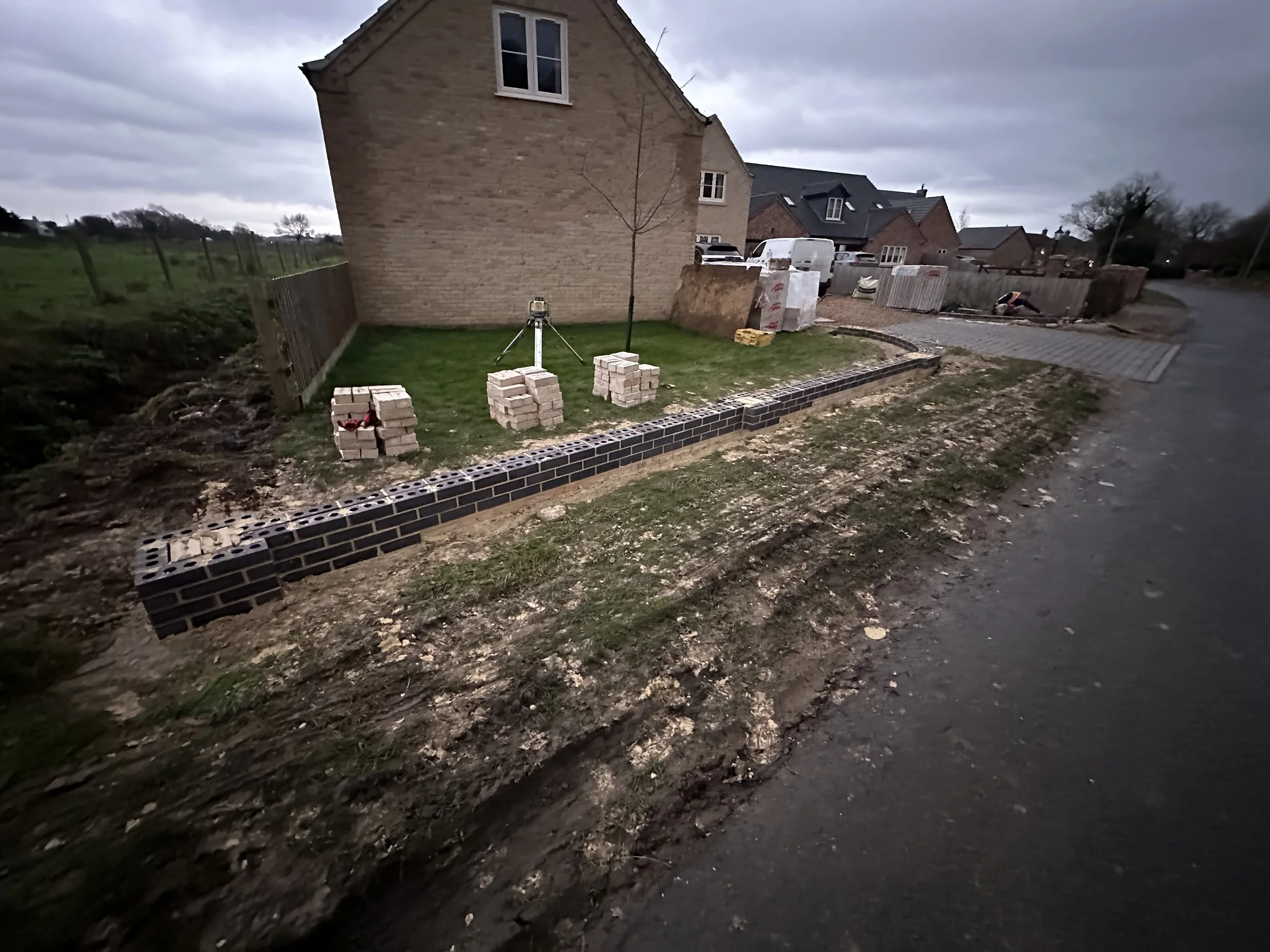 Blue engineering bricks in Spalding 