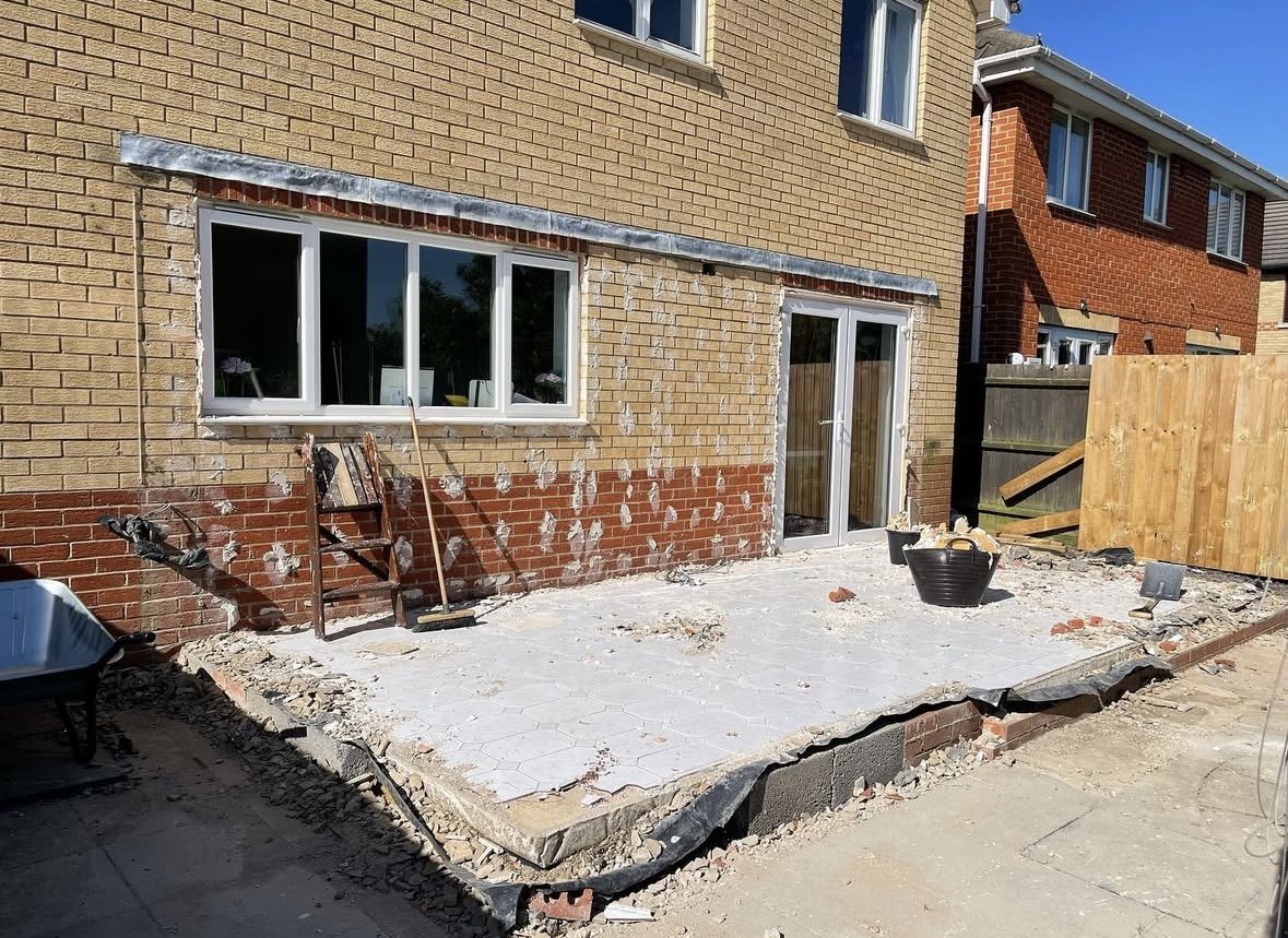 Demolition of old conservatory.