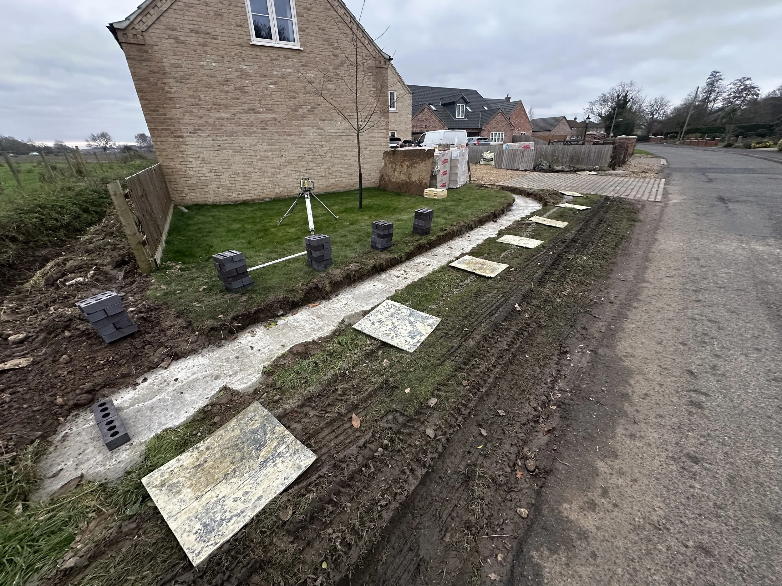 Concrete footing in Spalding.
