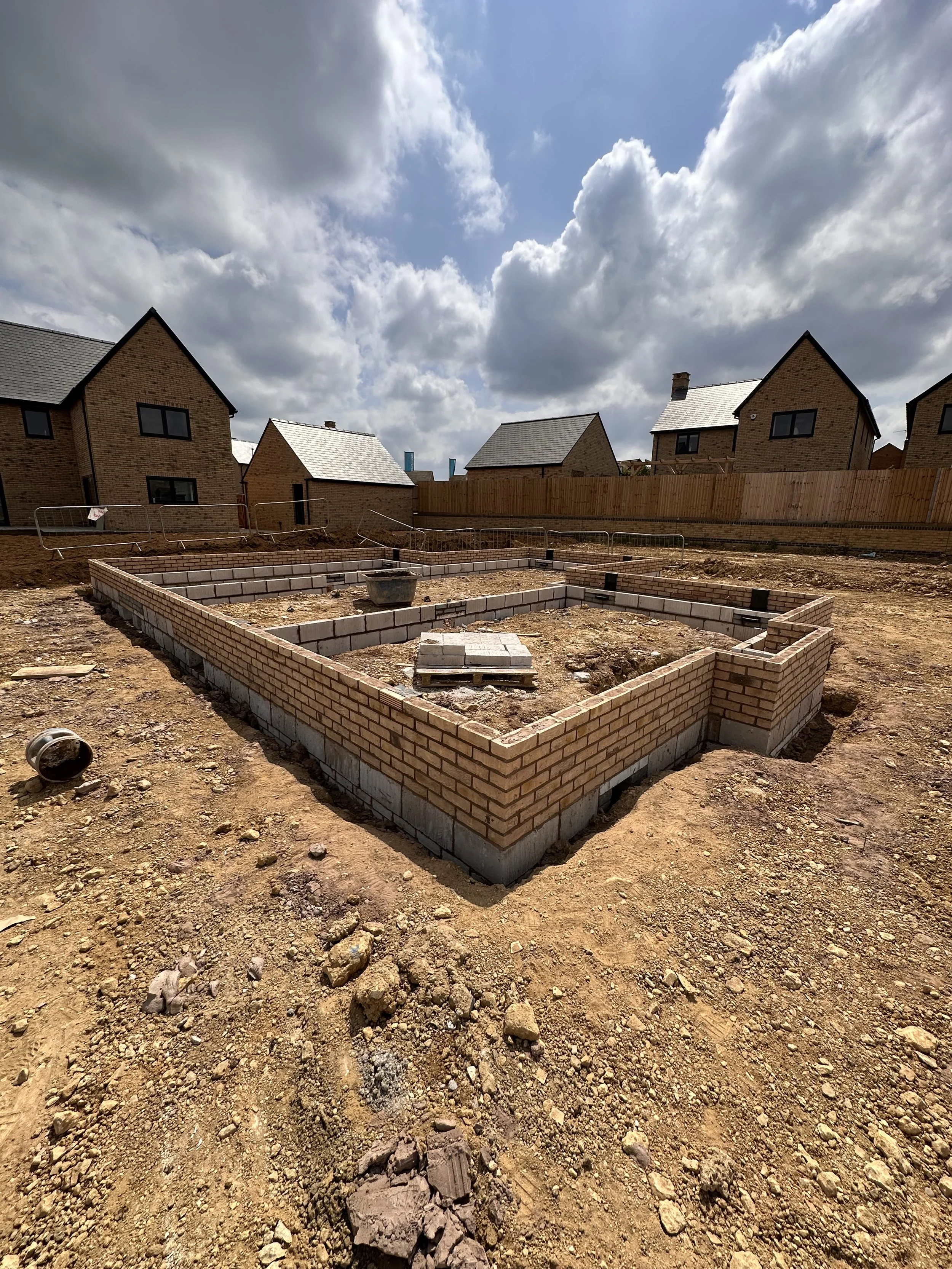 Sub-structure brickwork local to Peterborough.